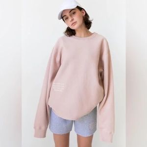 Mayfair The Label Self Love Club Light Pink Long Sleeve Sweatshirt One Size